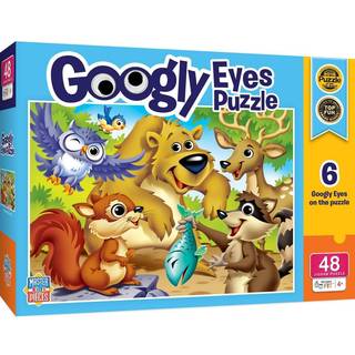 Masterpieces Funny Puzzle - Googly Eyes 48 Piece Jigsaw Puzzle For Kids - Woodland Animals - 14 """" X19 """"