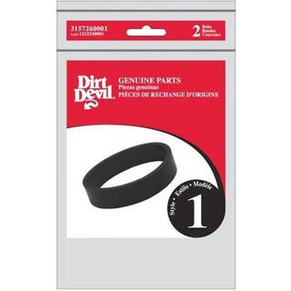 Dirt Devil Style 1 Støvsugerrem 2-pak (3157260001) Passer de fleste Dirt Devil-støvsugere med ledning - Én størrelse - Sort