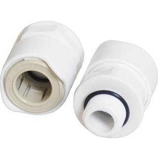 Adapter Whale Adaptor, plast, Whale Quick Connect 15 mm (WS15) (indvendig) til 3/8" G (BSP) (udvendig), hvid, 2-pack