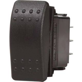 Returfjedrende strømafbryder Blue Sea Systems Contura II Switch SPDT, 1-polet, (På)-Fra-(På), 20 A (12 V) / 15 A (24 V), sort