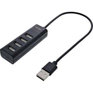 InLine USB 2.0 Slim Hub - 4 vejs - Sort - 30 cm