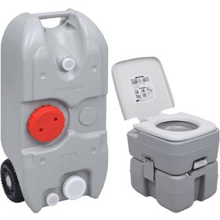 transportabelt campingtoilet og vandbeholder
