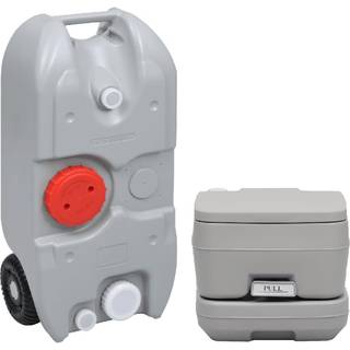 transportabelt campingtoilet og vandbeholder