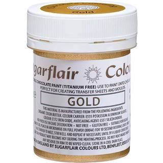 Chokoladefarve Metallic Gold – 35g, Sugarflair Uden E171