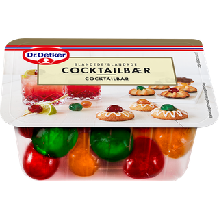 Cocktailbær, blandede, Dr. Oetker.