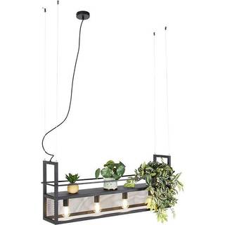 Industriel pendellampe sort med mesh 4-lys - Cage Rack