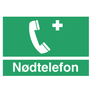 Nødtelefon - Plast - 148 x 210 mm