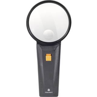 TOOLCRAFT 821031 821031 Håndlup med LED-belysning Forstørrelsesfaktor: 2 x, 4 x Linsestørrelse: (Ø) 75 mm