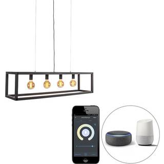 Smart hængelampe sort 4-lys inkl. Wifi G95 - Big Cage 2