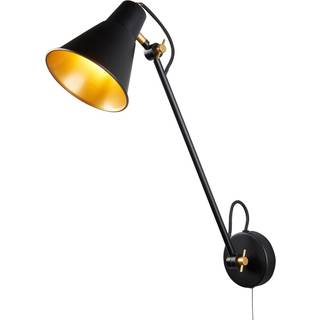 6302 væglampe, metal, sort, guld