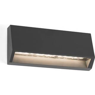 Must udendørs LED-væglampe, kantet, bredde 15,8 cm