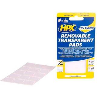HPX Selvklæbende/aftagelige pads 25x25mm 15 stk.