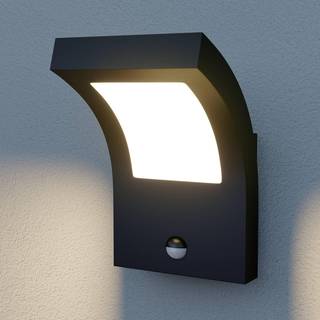 Arcchio udendørs LED-væglampe Advik, antracit, IP54, sensor
