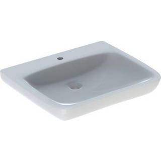 Geberit Renova Comfort håndvask barrier-free: B=65cm, T=55cm, Hanehul=Midtpå, Overløb=Uden, Hvid / KeraTect