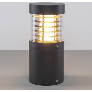 Lucande LED-sokkellampe Lucius, 27 cm, antracit, IP54