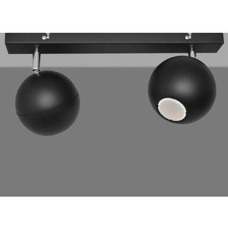 Loftspot Midnight i sort med 2 lyskilder HELAM, Sort, Stue/spisestue, Metal, Moderne