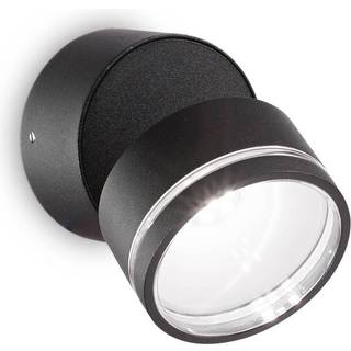 Ideal Lux Omega Round LED-væglampe, 4.000 K, sort