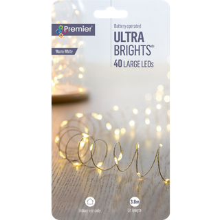 Premier 40 LED Batteridrevet Lyskæde - 3,9 meter