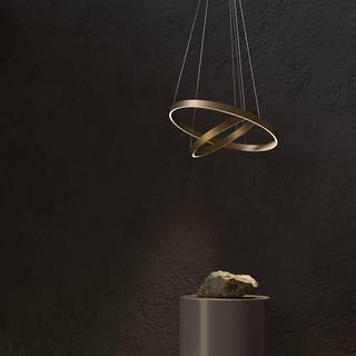 Maytoni Rim LED-hængelampe, 840, 2 ringe, messing