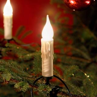 Konstsmide Christmas 20-lys lyskæde med hvidt vokslook 14,8 m LICHTERKETTE, Hvid/opal, Plast