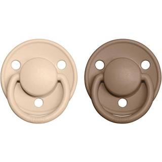 BIBS De Lux Natural Rubber Size 2: 6+ months sut Vanilla / Dark Oak 2 stk. - 2 stk.