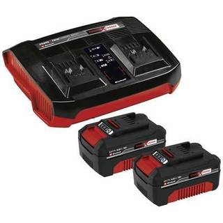 Einhell Power-X-Change starterkit med 2 x 18 V 4,0 Ah batteri og twin-oplader