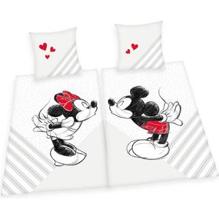 Mickey og Minnie Mouse Sengetøj Partnerpakke- 100 procent bomuld