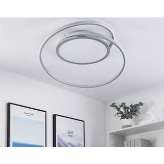 Lucande LED-loftlampe Noud, 65 cm, sølv, metal, CCT
