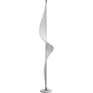 Lucande LED-gulvlampe Edano, 154 cm, hvid, tekstil, dæmpbar