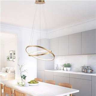 Moderne guldring pendellampe inkl. LED - Anella Duo