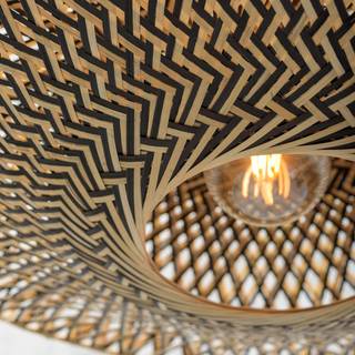 GOOD & MOJO loftlampe Bali, Ø 60 cm, sort/natur, bambus