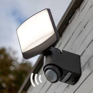 LUTEC SUNSHINE LED væglampe med solceller og sensor, H24,5 cm, 7,5W, IP54, mørk grå