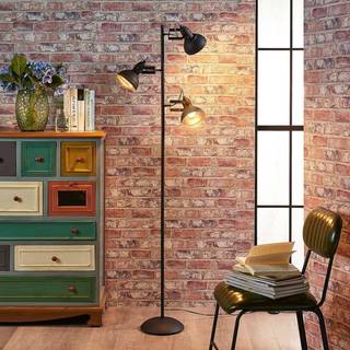 Lindby gulvlampe Lilly, sort, metal, 170 cm, E14