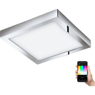 Outlet: EGLO Fueva Connect Wifi/BT Loft Lampe 21W 300x300 mm I Krom