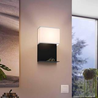LED-væglampe Galdakao med tekstil, sort/hvid