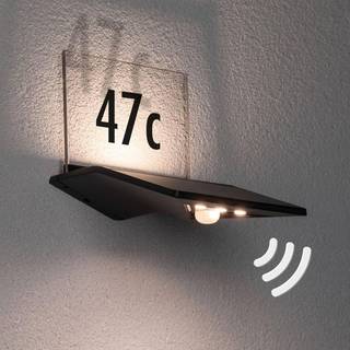 Paulmann sol-husnummerlampe Yoko, antracit