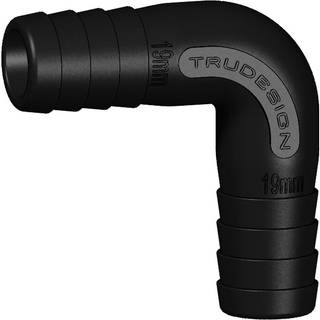 Slangevinkel TruDesign Tail to Tail Connector, komposit, 90°, 19 mm (3/4") slange, sort