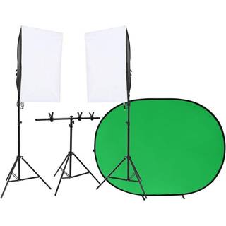 fotostudiesæt med lampesæt og fotobaggrund