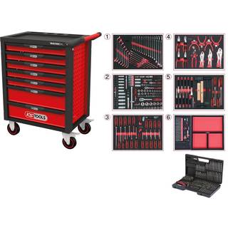 Vogn med værktøj KS Tools RACINGline BLACK/RED; 598 stk.