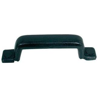 Håndtag båd, firkantet profil med vinkelret ende, til skrue, PVC-plast med rustfrit stålinlæg, 185 mm, sort