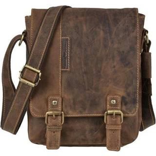 Umhängetasche Leder 21x25cm "Vintage" antikbraun 1812-25 | Greenburry.de