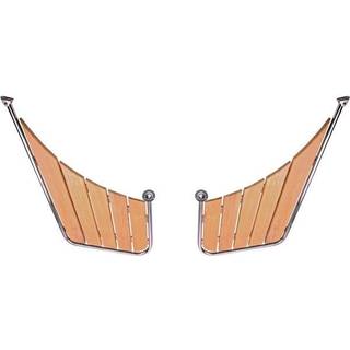Badebro til snipa, teak &amp; syrefast rustfrit stål, 95 x 65 cm