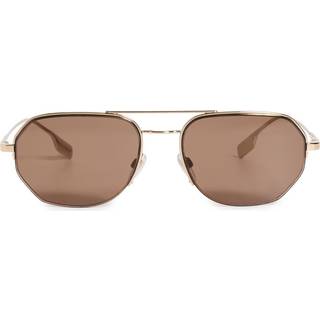 Burberry Mand BE3140 110973 Solbriller Metal Guld Brun Geometrisk