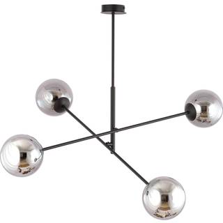 Loftlampe Linear, sort/grafit, 4 lyskilder