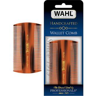 Wahl Beard & Mustache Wallet Comb til m?nds pleje - h?ndlavet og h?ndsk?ret med celluloseacetat - Glat afrundede koniske t?nder - Model 3327