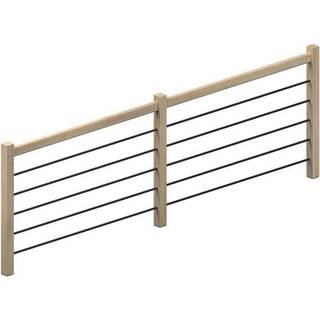 DOLLE Helsinki reposgelænder med sort alufyldning, ubehandlet eg - 320 cm