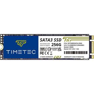 Timeetec 256 GB SSD 3D NAND SATA III 6GB/S M.2 2280 NGFF 128TBW L?s hastighed op til 550 MB/s SLC Cache Performance Boost Intern Solid State Driv