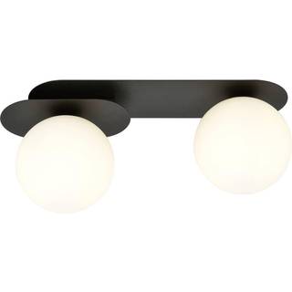 Loftlampe Plaza, sort/opal, 2 lyskilder