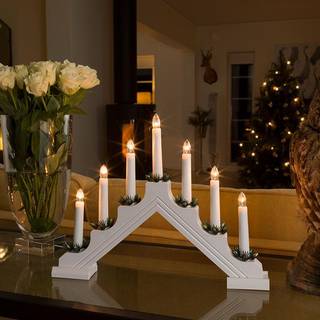 Konstsmide Konstsmide Elektrisk Julestage Hvid plast 7 lys 28cm 2310-210