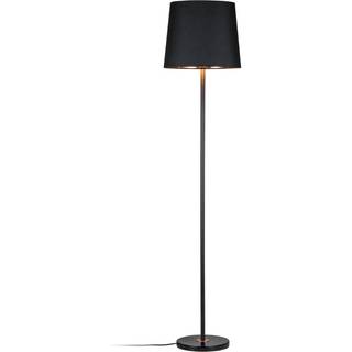 Sort tekstil gulvlampe Enja med marmorfod